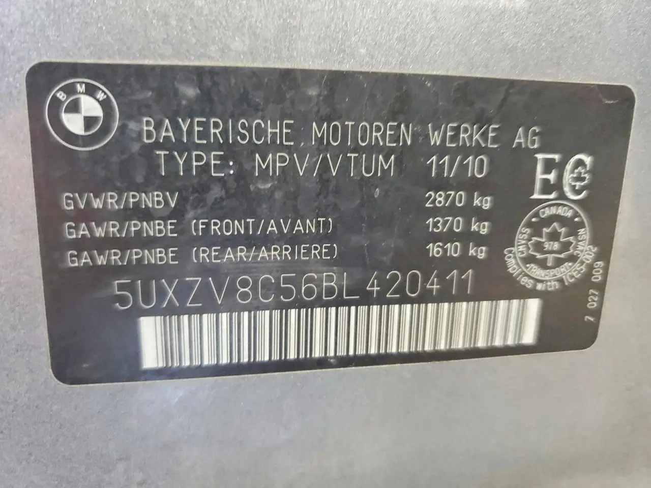 5UXZV8C56BL420411 BMW X5 2011 GRAY Photo 13